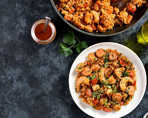 Miss Toya Creole entrees in bowls