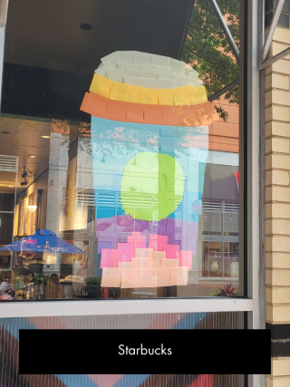 Starbucks post-it notes